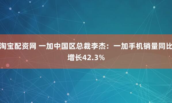 淘宝配资网 一加中国区总裁李杰：一加手机销量同比增长42.3%